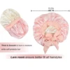 Women's Fashion Bonnet Soft Silk Smooth Double Layered Button Adjustable Hair Hat For Daily Home Comfortable Sleep Hat 3