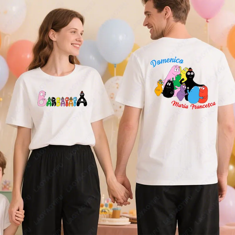 Barbapapa Lustige Birnenförmige Rosa Unisex T-shirt Trendy Couplemen Frauen Tops Vintage Cartoon Baumwolle Streetwear Fashion Party Tees