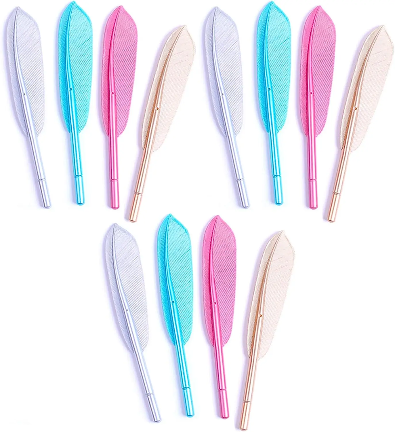 

1 Pcs Kawaii Writing Tools 4 Colorful Feather-Shaped Gel Pens for Stationery Wholesale