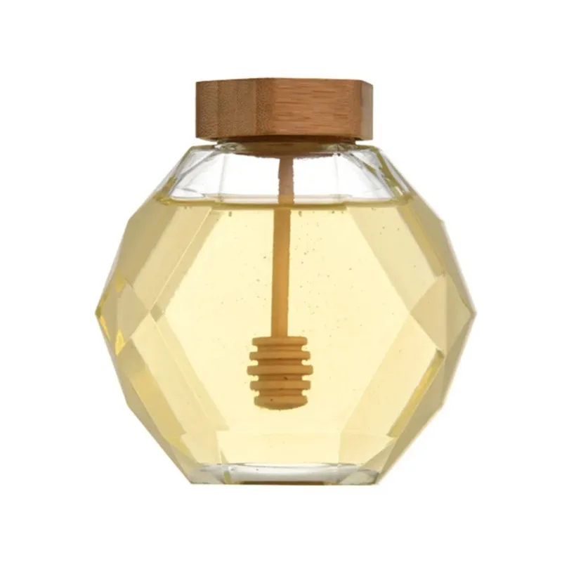 Hexagonal Jam Jars Transparent Glass Jar Bottles for Honey Shower Favors Baby Foods DIY Wedding glass storage jar glass storage tank glass storage container glass bottle storage rack 250/380ML