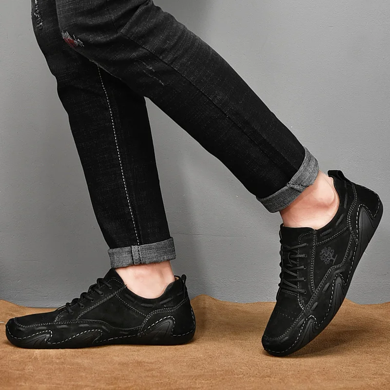 Men's Leather Casual loafers Shoes wedding Dress Shoes New Big Size Moccasins Suede shoes High Quality Size 48