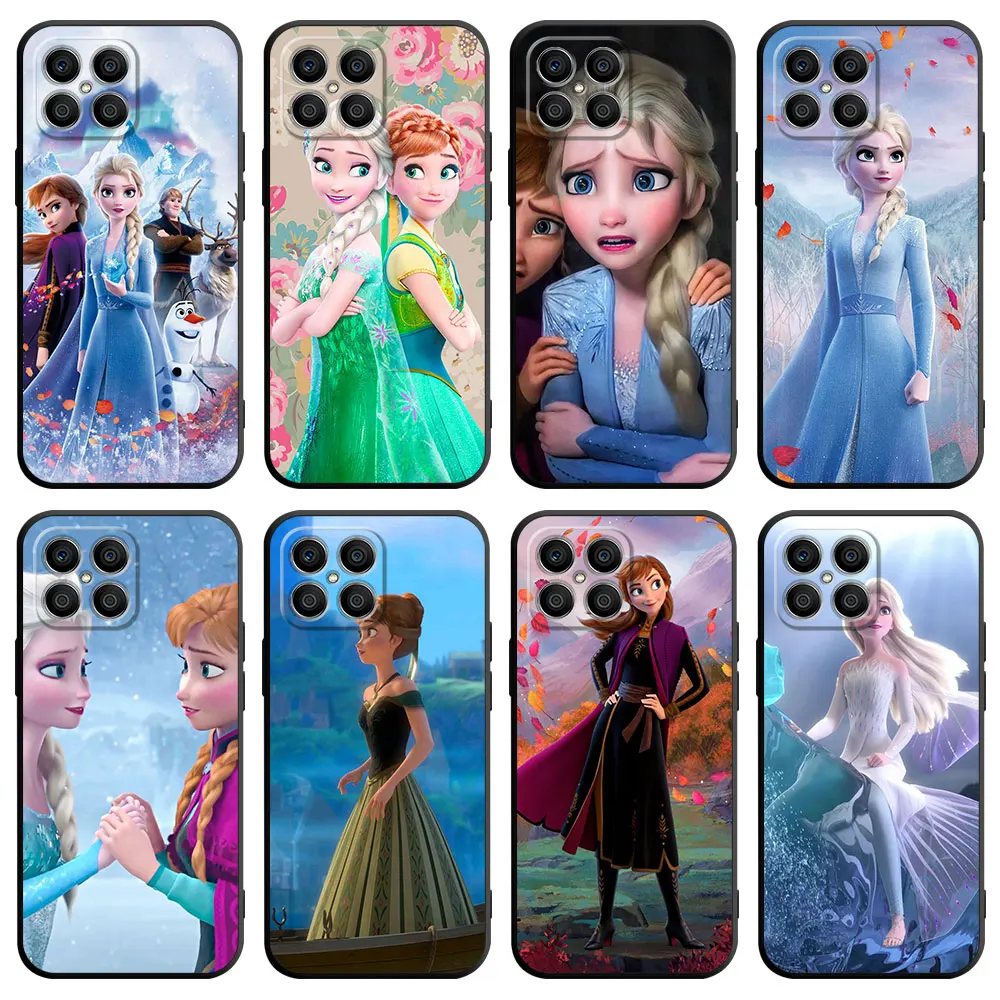 Custodia Per Huawei Honor X8 5G X8A 4G X9A 90 Lite X7 70 P30 Pro P40 P Smart Z P20 Cover Per Telefono Soft Shell Disney Princess Elsa Anna