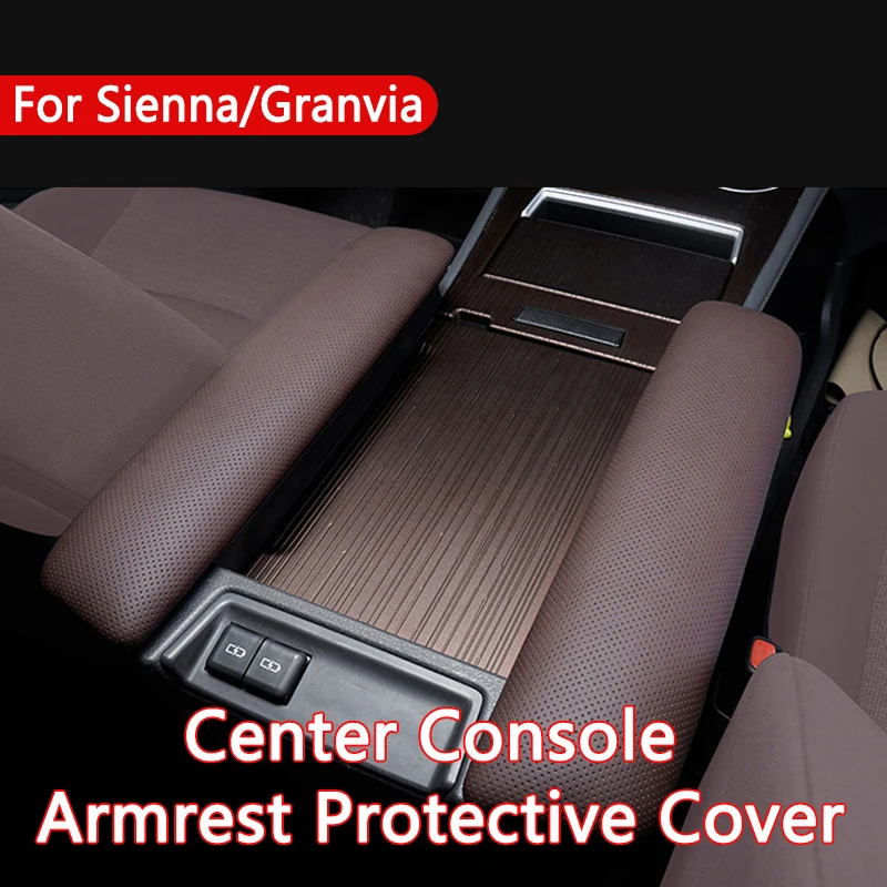 

For Toyota Sienna Granvia Central Console Armrest Box Panel Cover Trim Car Armrest Box Protective Sleeve 2Pcs Interior Accessory