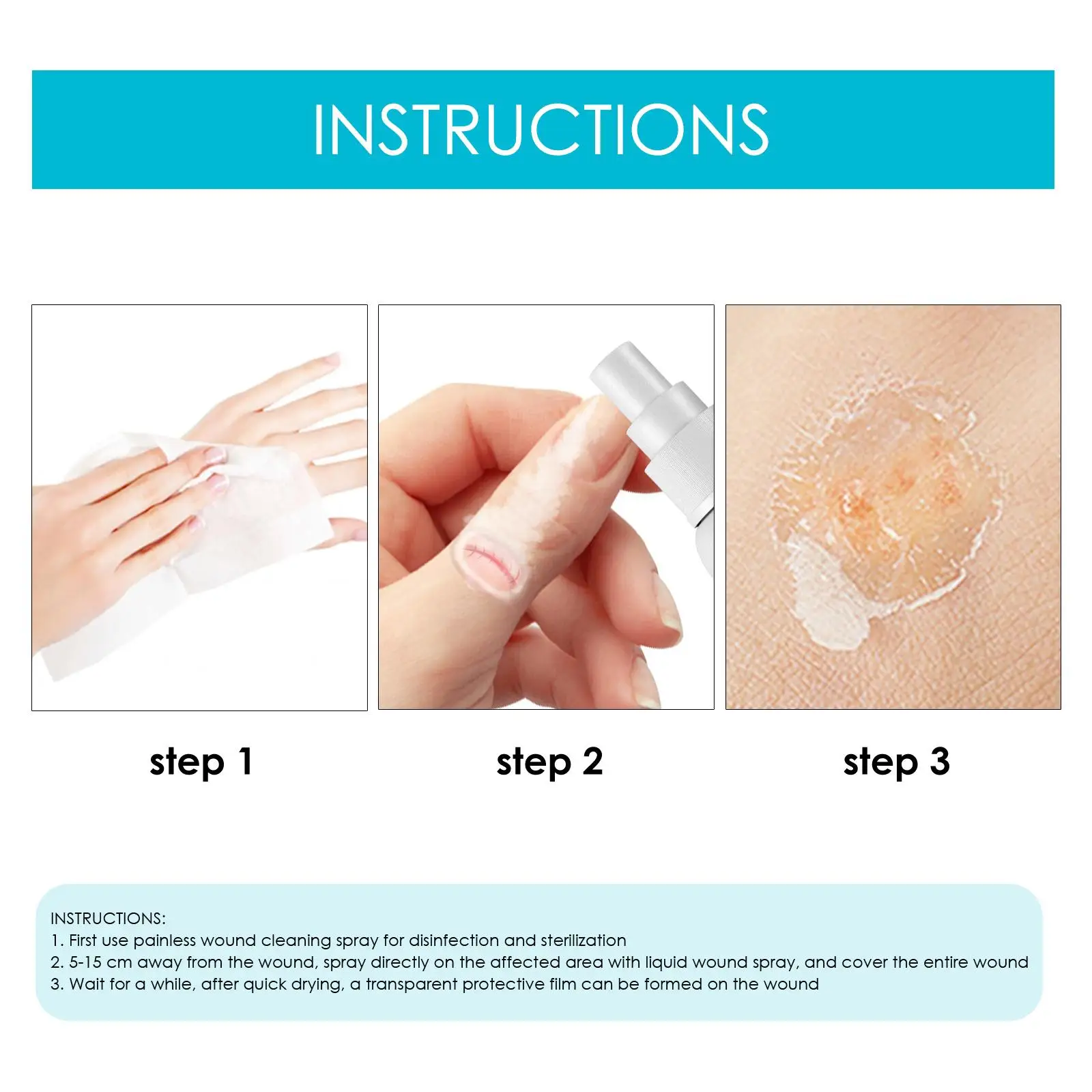 30ml Liquid Bandage Spray Waterproof for All Skin Areas Wound Healing Gel Hemostatic Adhesive,band aid
