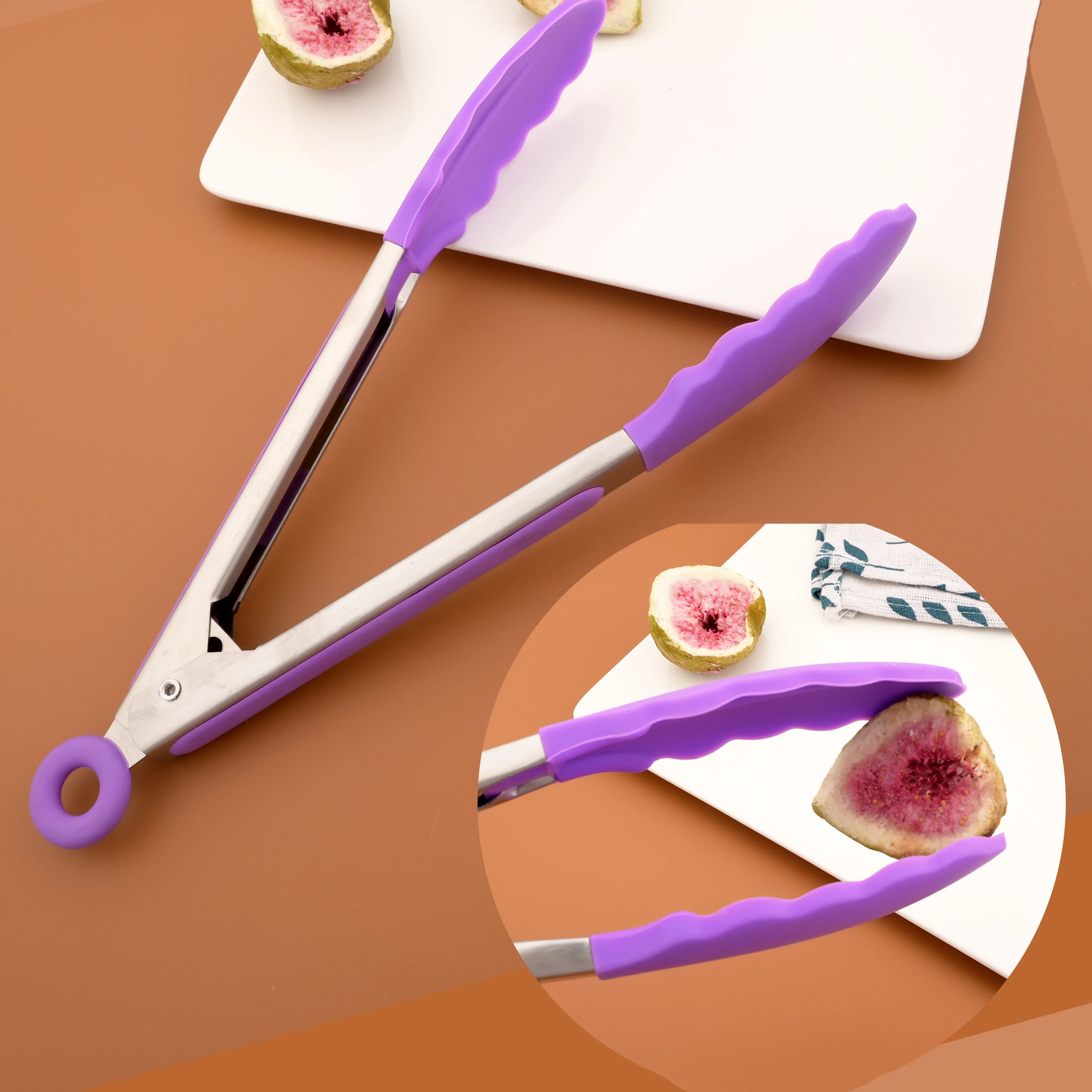 Purple Home Kitchen Silicone Cooking Utensils Set Non-stick Spatula Wooden Handle Heat Resistant Kitchenware Tools Accessories