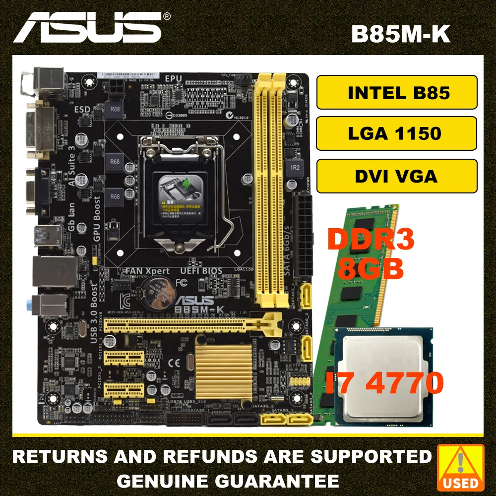動作品MBセット i7 4770/ASROCK B85M/8G/#27ms | www.jarussi.com.br