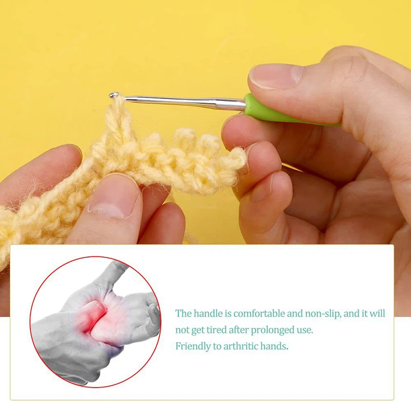 1Pcs TPR Crochet Hook 2.5-6mm Rubber Handle Crochet Hooks Needles Knit Weave Craft Yarn Sewing Tools Knitting Needles