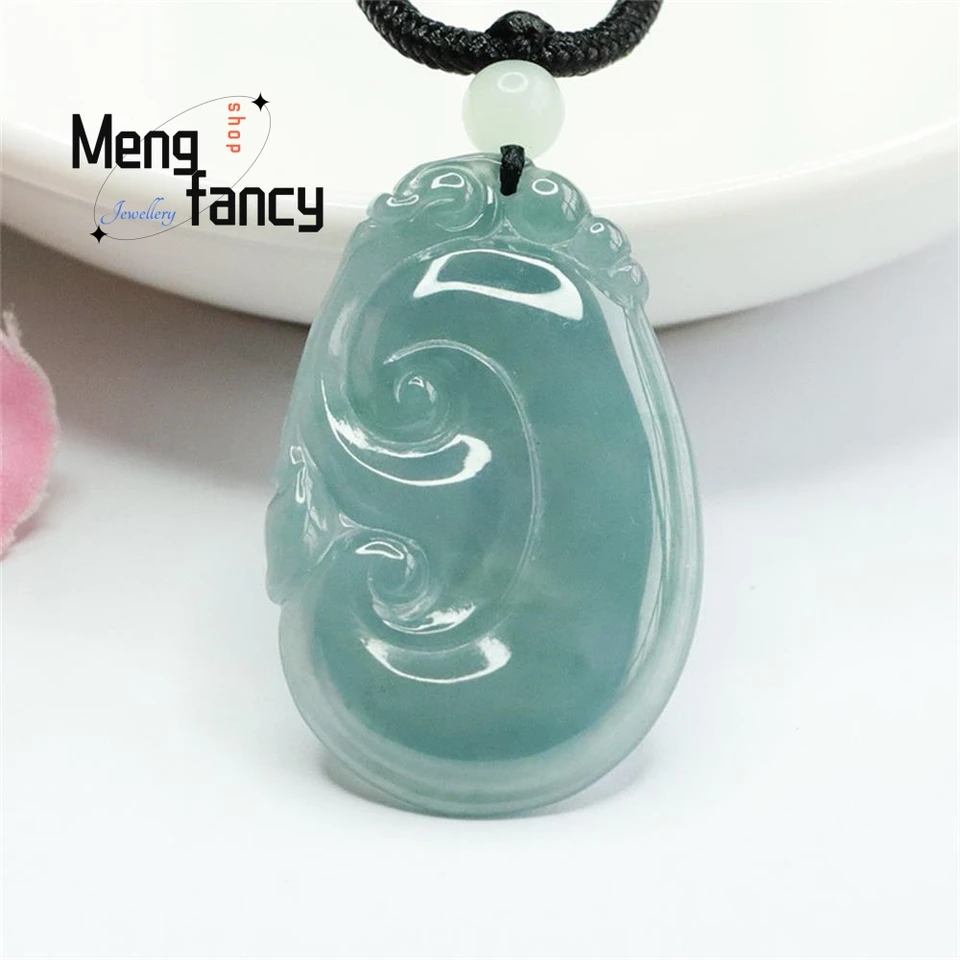ブルーの天然翡翠ペンダント,豪華でエレガントなジュエリー - AliExpress