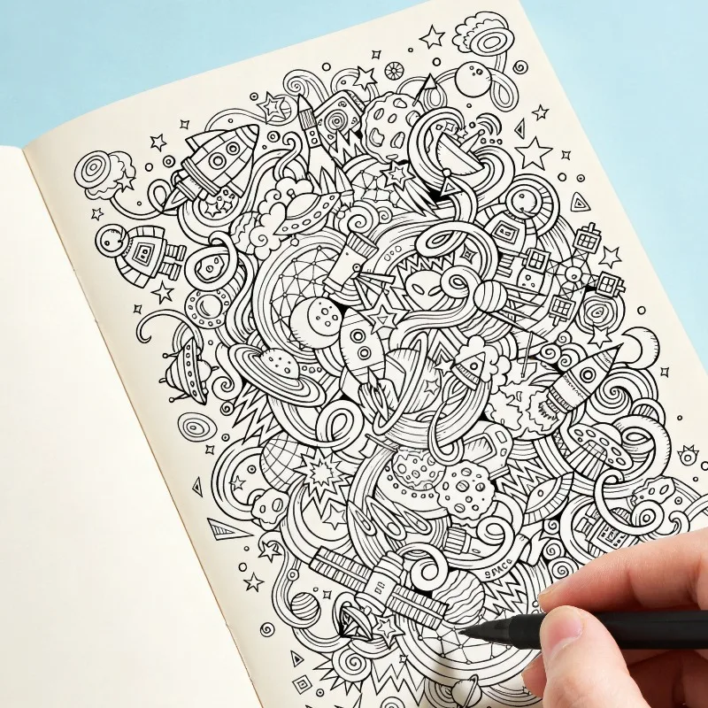 Libro da colorare con linee da copiare, Disegni a linee, Quaderno per esercizi di disegno artistico, 24 pagine di carta ad alta definizione - immagine 4