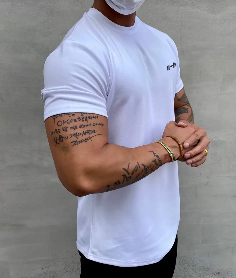 Gym  Muscle Fitness T Shirt 2022 New Brand Men Outdoor Hip Hop Streetwear Loose Half Sleeve Male Summer Bodybuilding Tee Tops sport t shirt