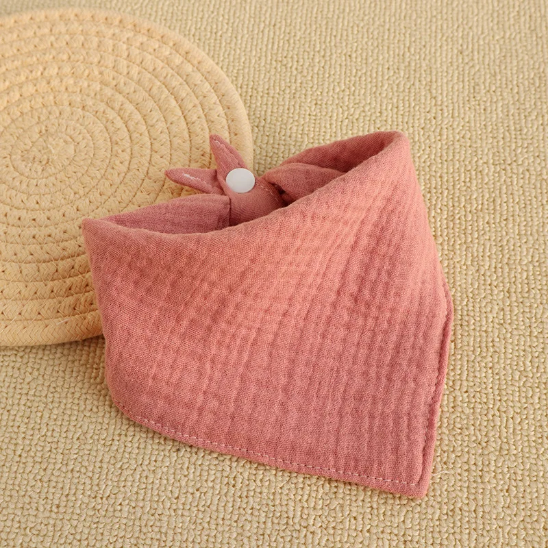 Baby Bibs for Feeding Muslin Cotton Stuff Newborn Button Soft Triangle Saliva Towel Burp Cloth Feeding Drool Bibs crochet baby accessories Baby Accessories