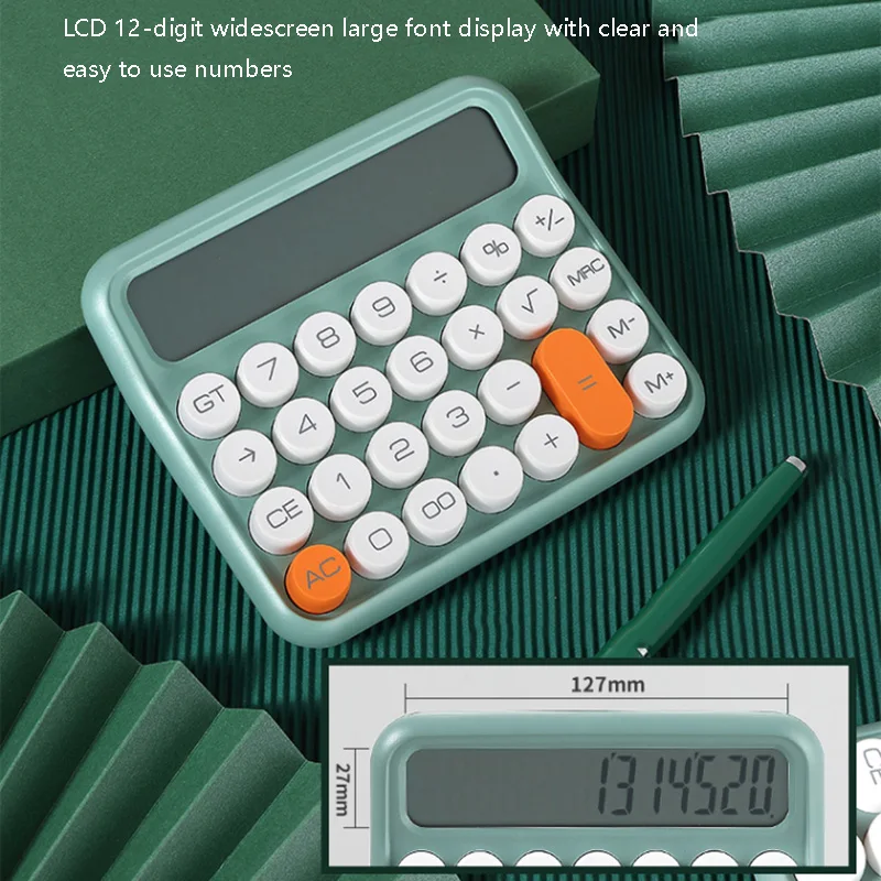 

Fashion Calculator Office Business Financial Desktop Calculator 12-digit Large Screen Display Large Keypad Multiple Colourways