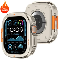 Premium Aluminum Metal Watch Protector Case - Elegant Hard Bumper Frame for Series 10 46mm (Titanium)