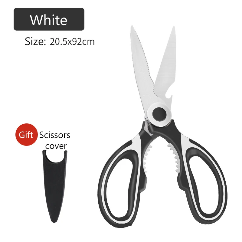 Multifunctional Kitchen Scissors Cutting Knife Plate Stainless Steel  Kitchen Meat Cutting Scissors Chicken Bone Opening Bottle