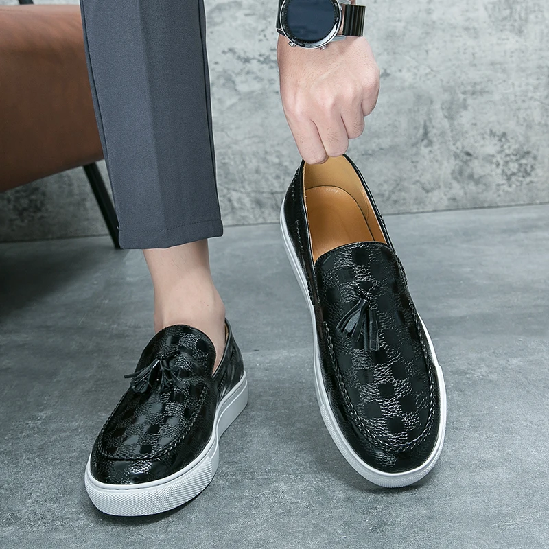 

Брендовые мужские туфли с круглым носком и удобные мягкие замшевые туфли классические весенние черные/коричневые повседневные туфли в клетку с принтом