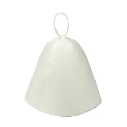 Plush Wool Felt Sauna Hat and Quick - Dry Shower Turban (White)