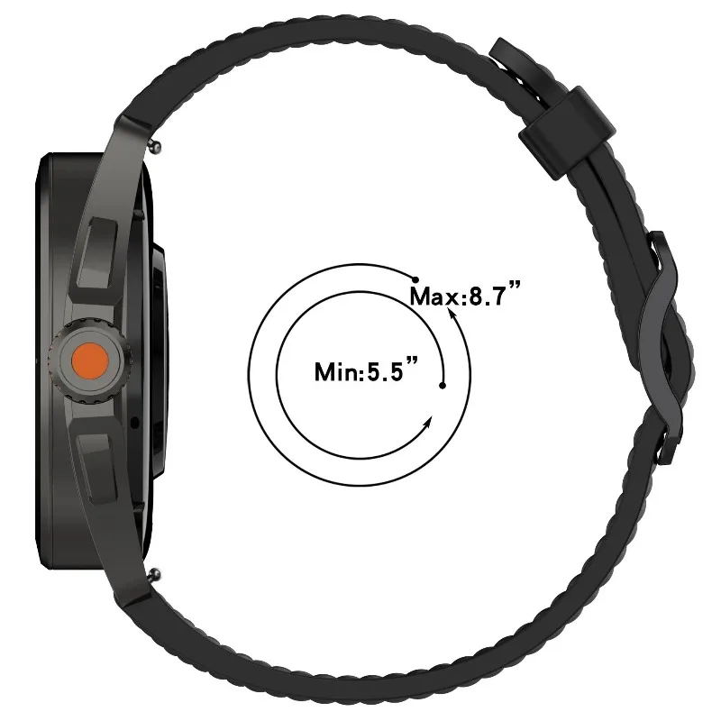Breathable Silicone Sport Strap - 20mm/22mm Replacement Wristband