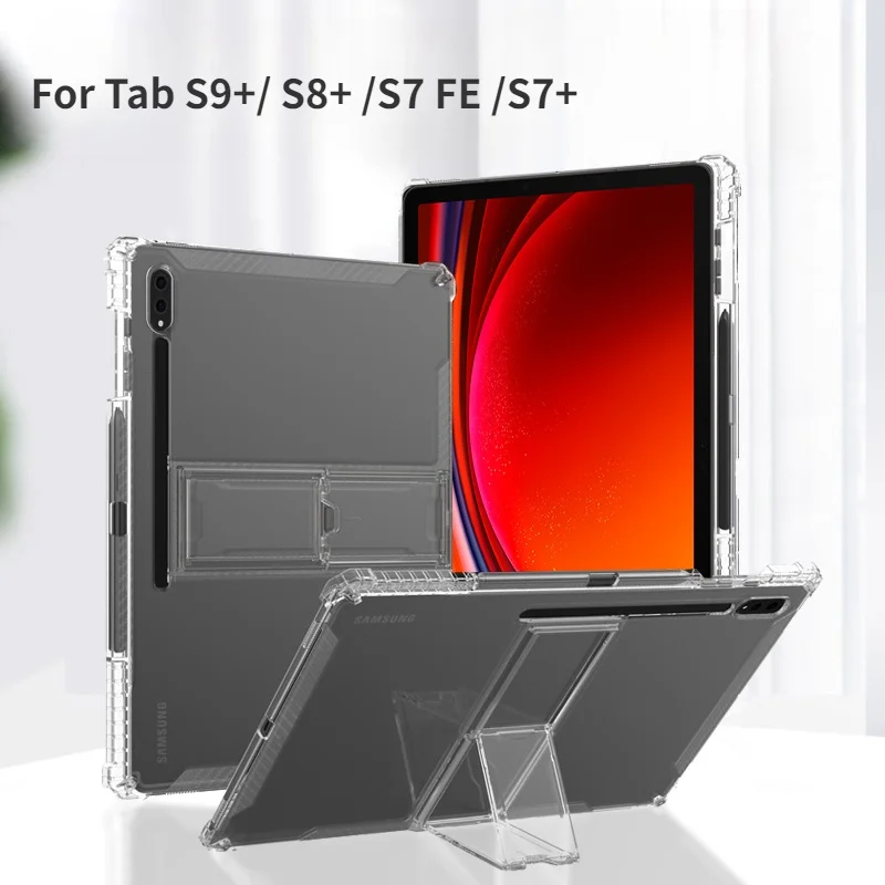 

For Samsung Galaxy Tab S9 Plus 2023 TAB S9+ 12.4 Inch Tablet Cover Shockproof Clear TPU With S Pen Holder SM-X810 SM-X816B X818U