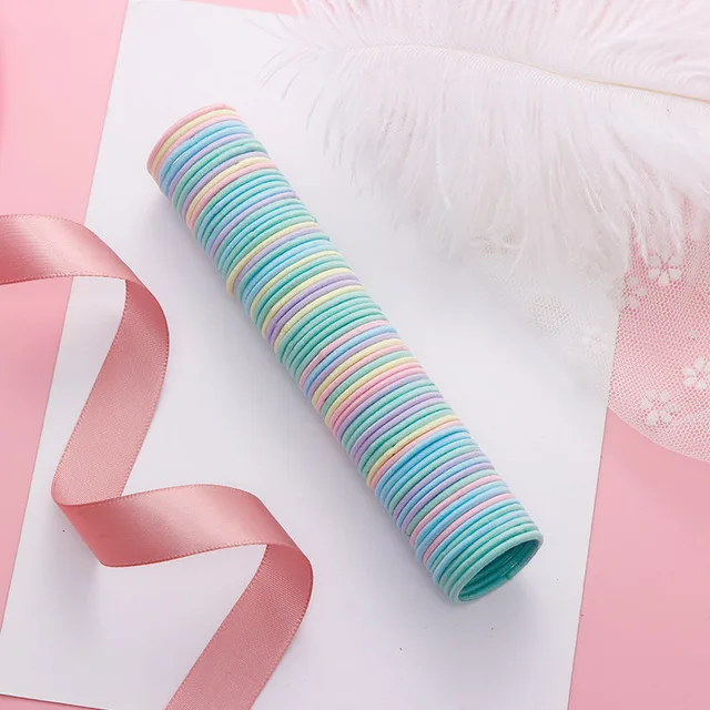 30/50/100pcs Hair Tie Girls with Black Hair Tie High Elastic Rubber Band for Women Men Thin Hair Tie Hair Accessories Hair Ties blue-3cm