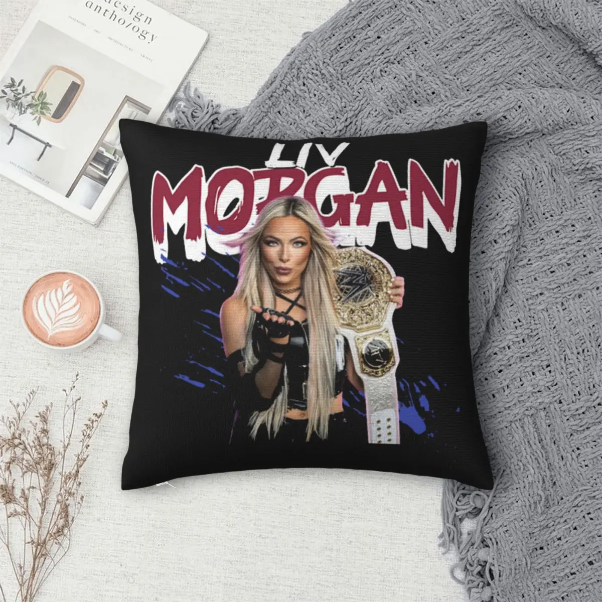 Liv Morgan Square Pillowcase Pillow Cover Cushion Zip Decorative Comfort Throw Pillow for Home Bedroom 6