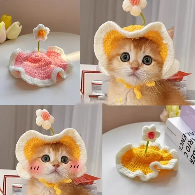Pet Cat Hat Cute Refined Elastic Autumn Winter Puppy Kittens Knitted Hat for Party Photo Shoot Props Decoration Accessories Pet Cat Hat Cute Refined Elastic Autumn Winter Puppy Kittens Knitted Hat for Party Photo Shoot Props Decoration Accessories
