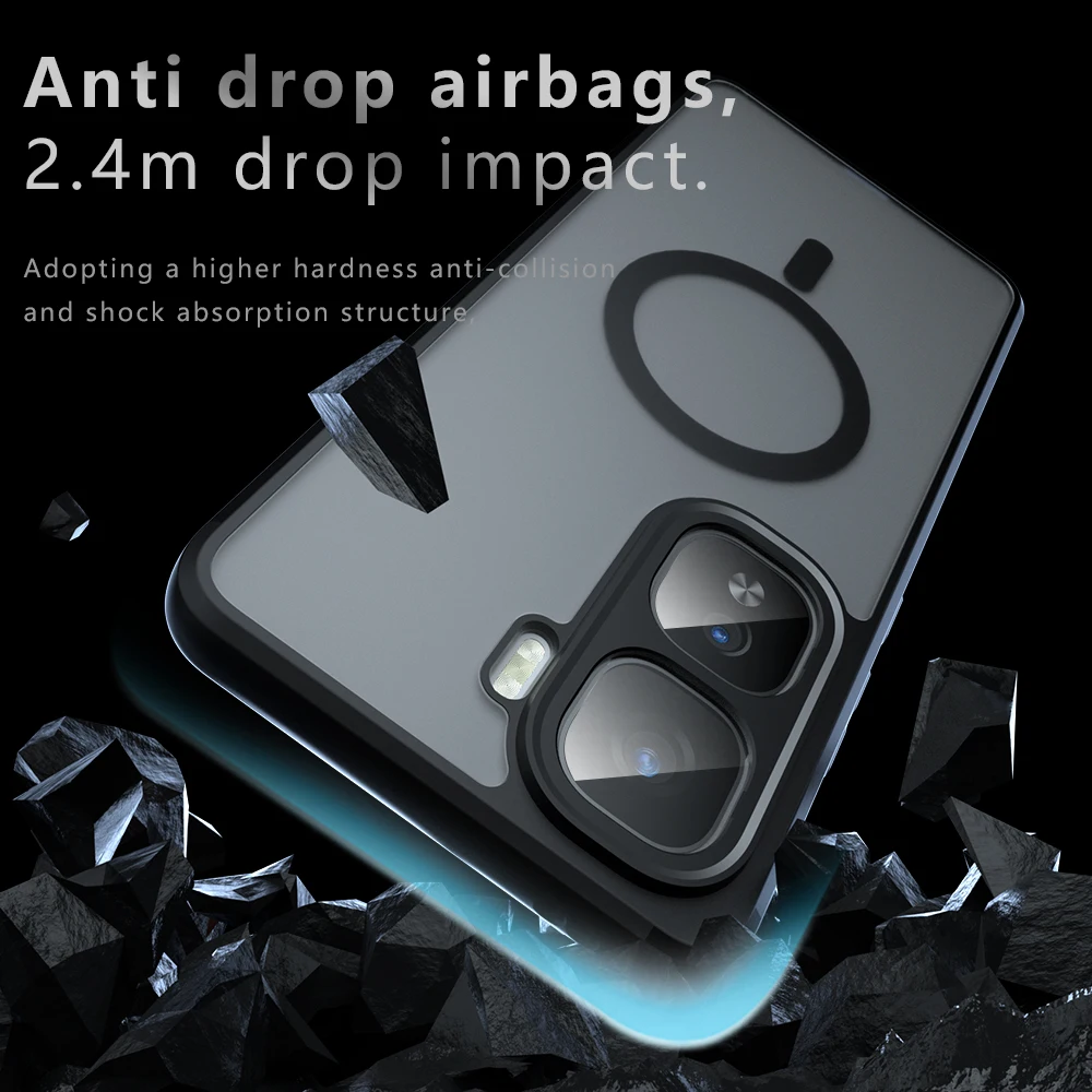 Translucent Magnetic Skin Feel Wireless Charging Back Cover Case
