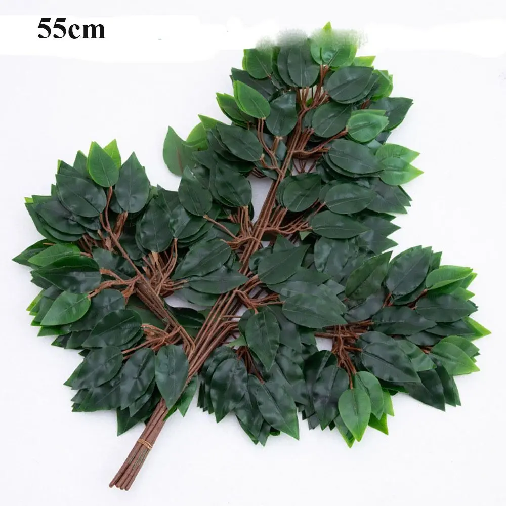 Lush Green Simulated Banyan & Ginkgo Leaf Branches