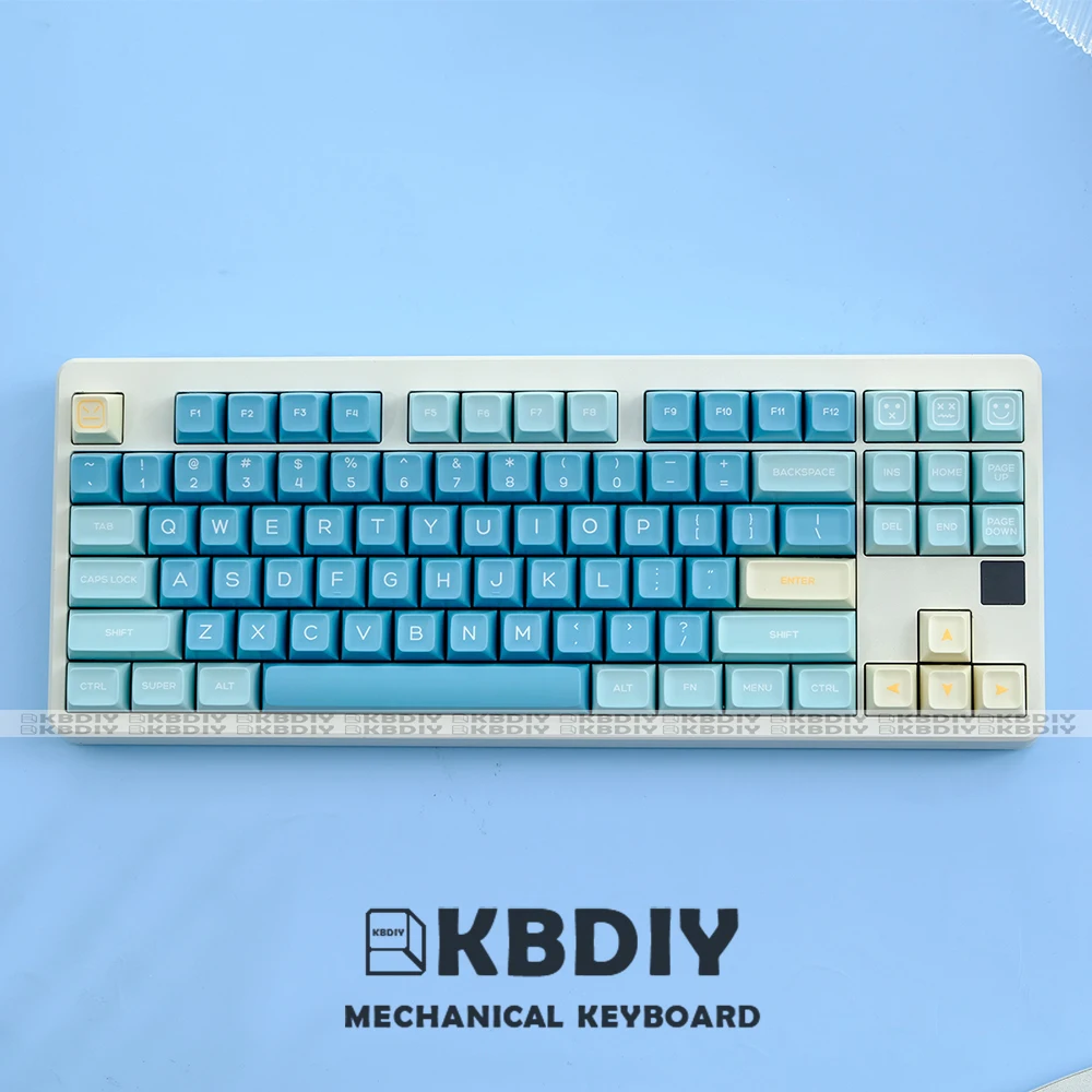 Kbdiy-custom Sea Salt Lemon Keycap 160 Key Cap Double Shot Teclado Mecânico Iso Perfil SA Gmk67 84 87 96 104