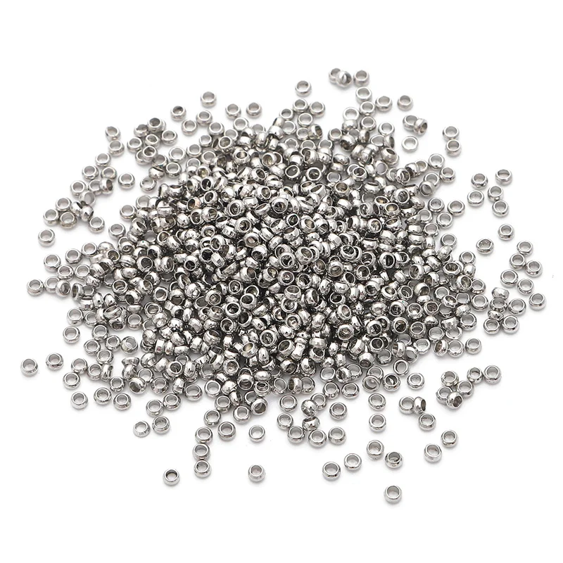 Honbay 2000pcs 2mm Silver Round Crimp Beads For DIY Jewelry Making - View #9