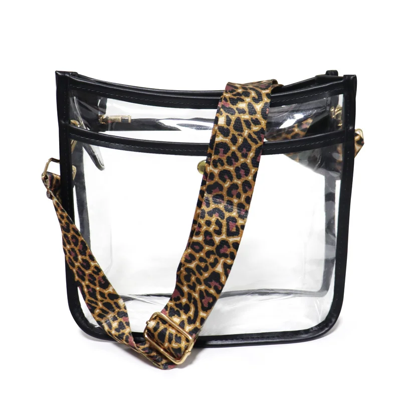 

Clear PVC Messenger Crossbody Bag Women Transparent Shoulder Bags with Adjustable Straps for Concerts Stadium Approved Game Day