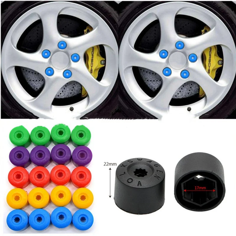 20pcs Car Wheel Lug Nuts Covers Caps Removal Replacement Tool for