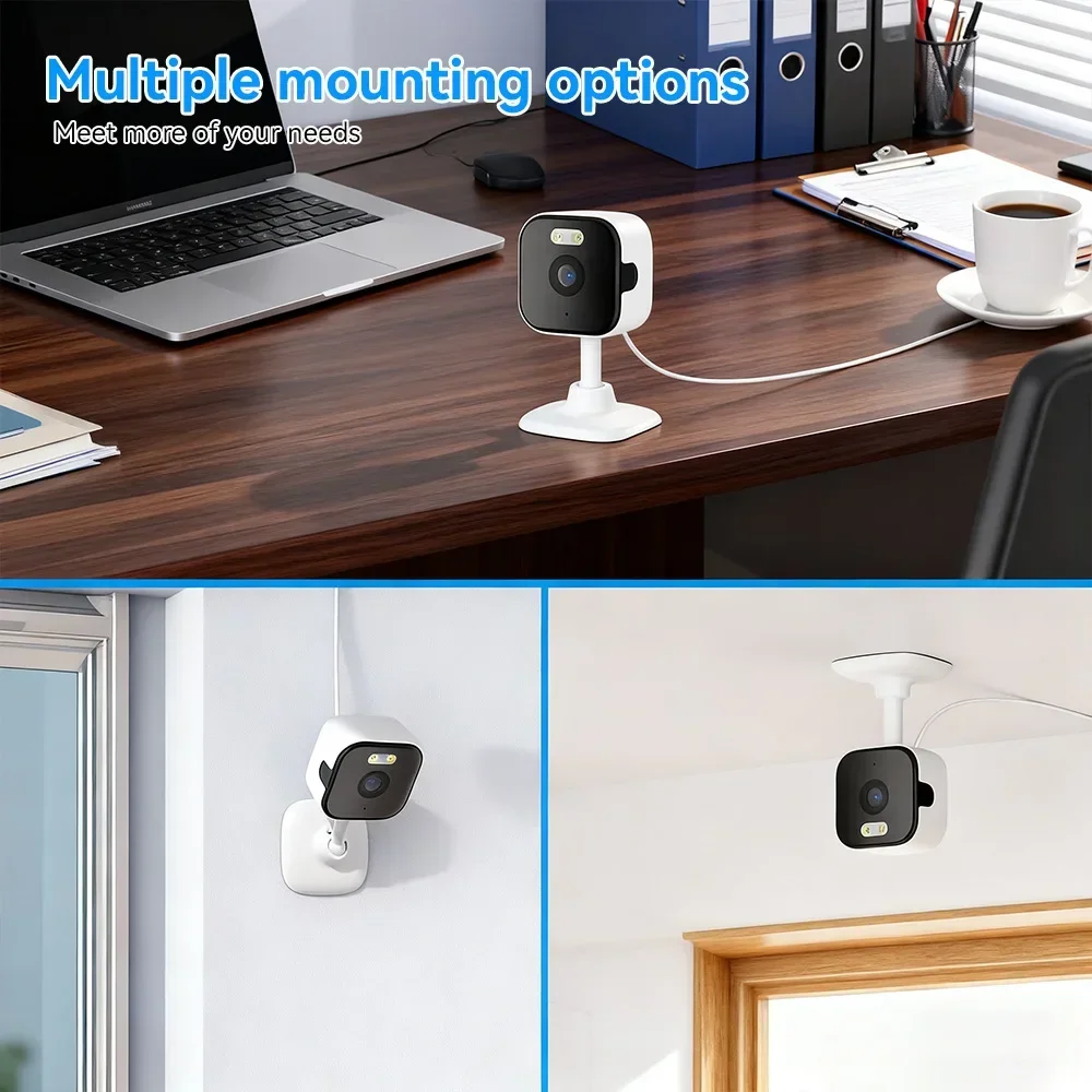 1-4PC 5MP Mini WiFi IP Camera Indoor Human Detection 5X Zoom Surveillance Baby Monitor CCTV PTZ O-Kam pro App Support SD Card