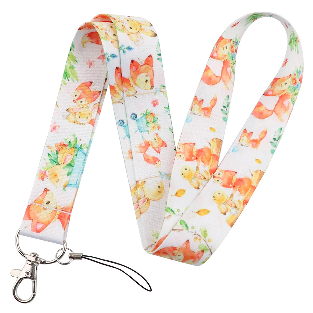 Vintage Floral Neck Strap Lanyard with Keychain Badge Holder for ID and Cards - Perfect Accessory Gift