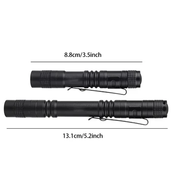 New Pen Mini Portable LED Flashlight Torch Flash Light Battery Hunting Lamp Pocket Flashlights  Camping,Outdoor,Emergency Pack 6