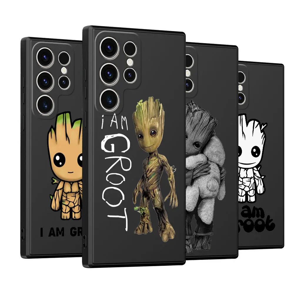 Marvel Groot Baby Case Per Samsung Galaxy S21 5G S20 S21 Fe S22 Plus S24 Ultra S23 Ultra S22 Ultra S21 Cover Morbida Nera