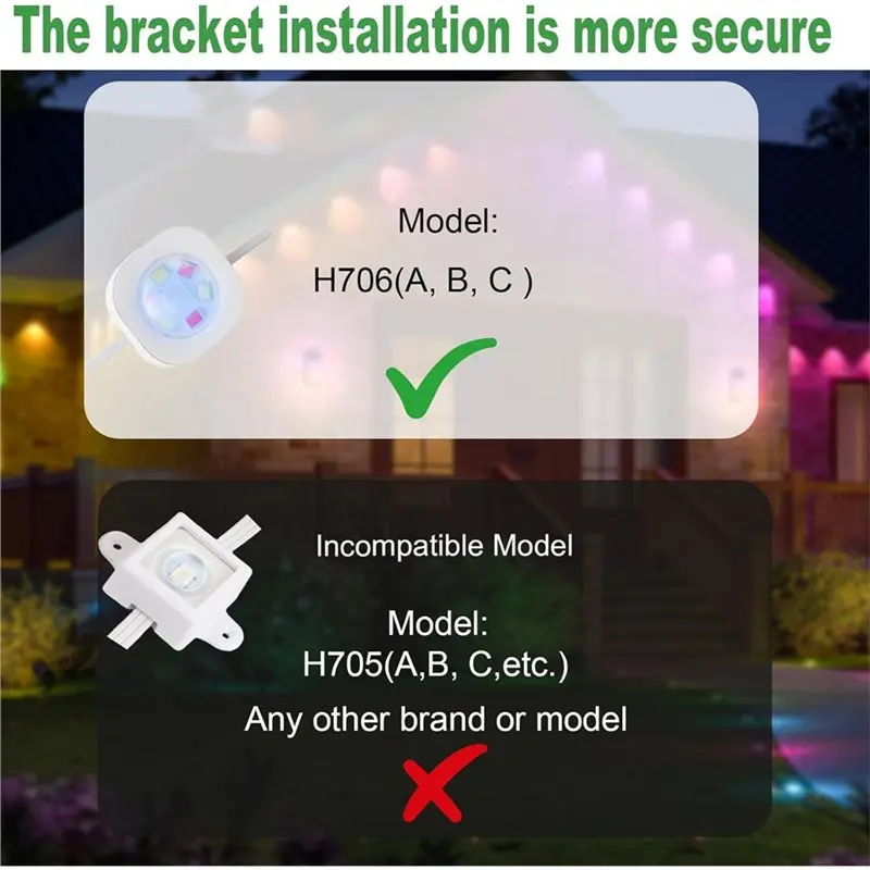 Govee H706 램프 클립용 AA51 LED 조명 장착 브래킷 야외 램프 클립 램프 장착 클립