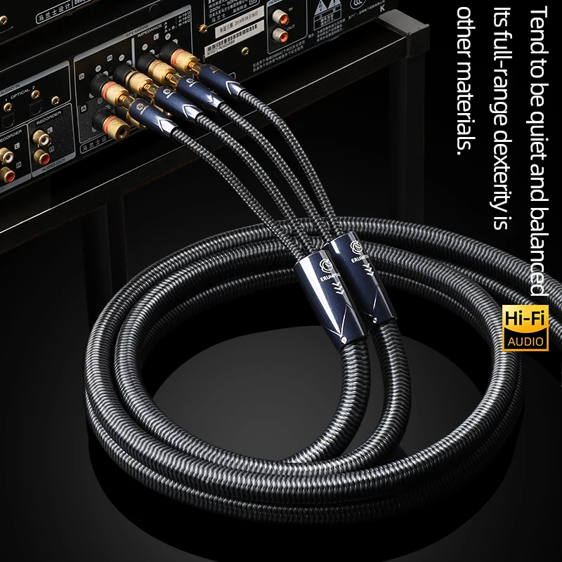 HiFi Speaker Cable for Amplifier Speaker High Quality Square OCC Convertible Banana Spade Gold Plated Plug Speaker Line