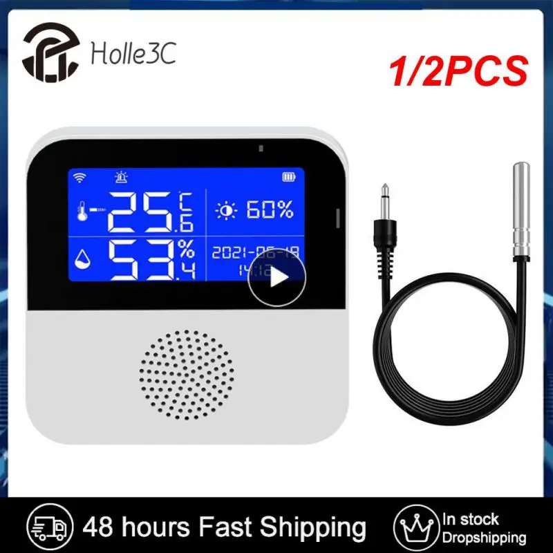 

1/2PCS Tuya WIFI Temperature And Humidity Sensor Support Alexa Assistant Smart Indoor Hygrometer Thermometer With LCD