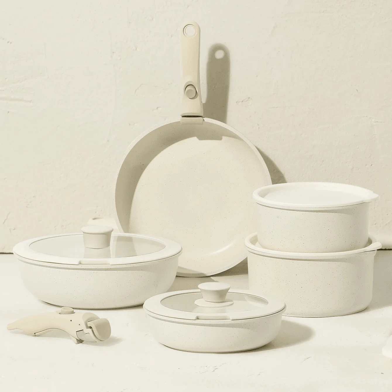 Premium 17 PCS Cookware Removable Pots and Pans Set