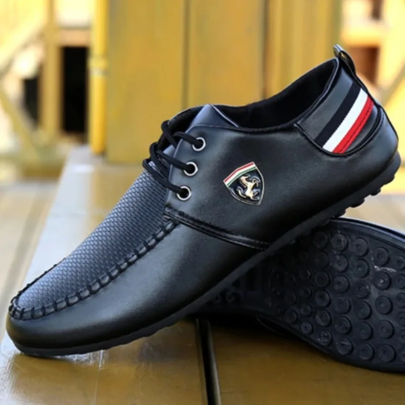 Brand Leather Shoes for Men Spring Autumn Loafers British Men Casual Shoes Design Adult Moccasins Driving Peas Shoe