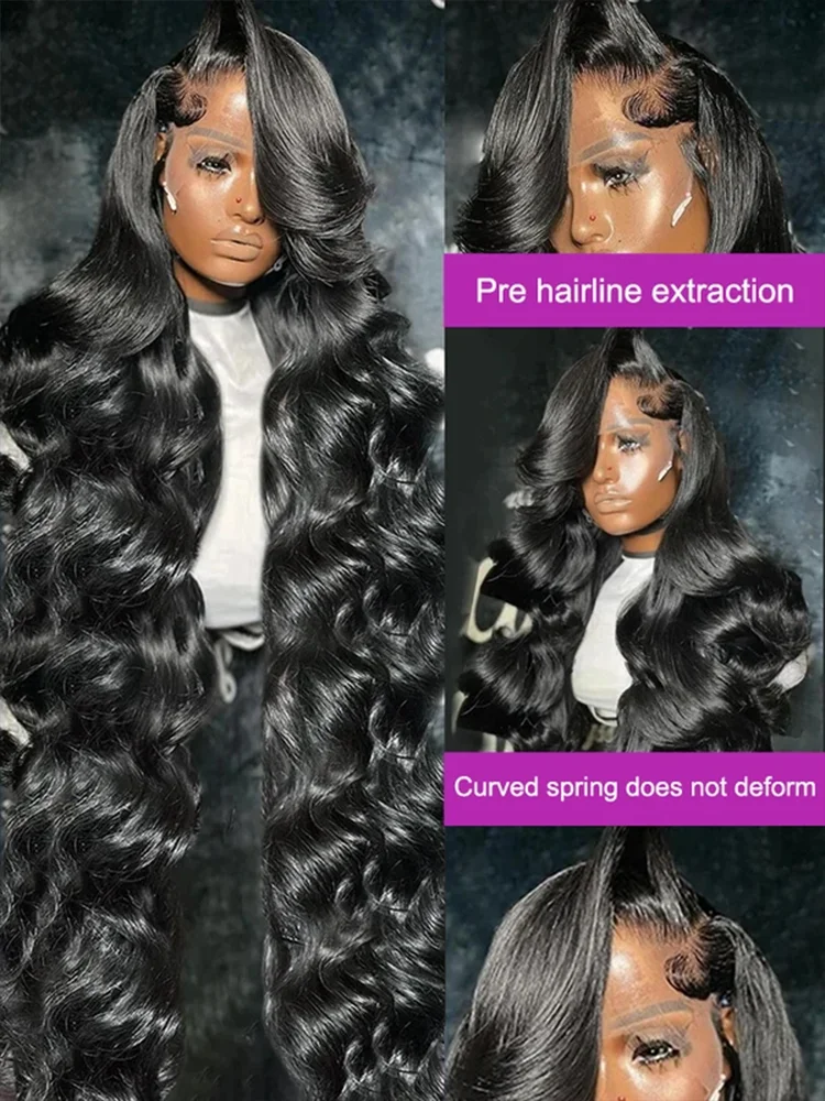 Natural Color Body Wave Human Hair Wig 250% Density 13x4 HD Lace Front Wig Pre Cut with Baby Hair No Shedding