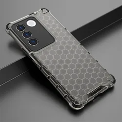 Armor PC Shockproof Soft Silicone Protective Phone Back Cover for Vivo V23 Pro (Black)