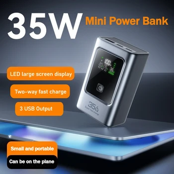 New Portable Mini Power Bank Fast Charging 35W 10000mAh Powerbank External Battery Laptop Travel Multifunctional Backup Battery