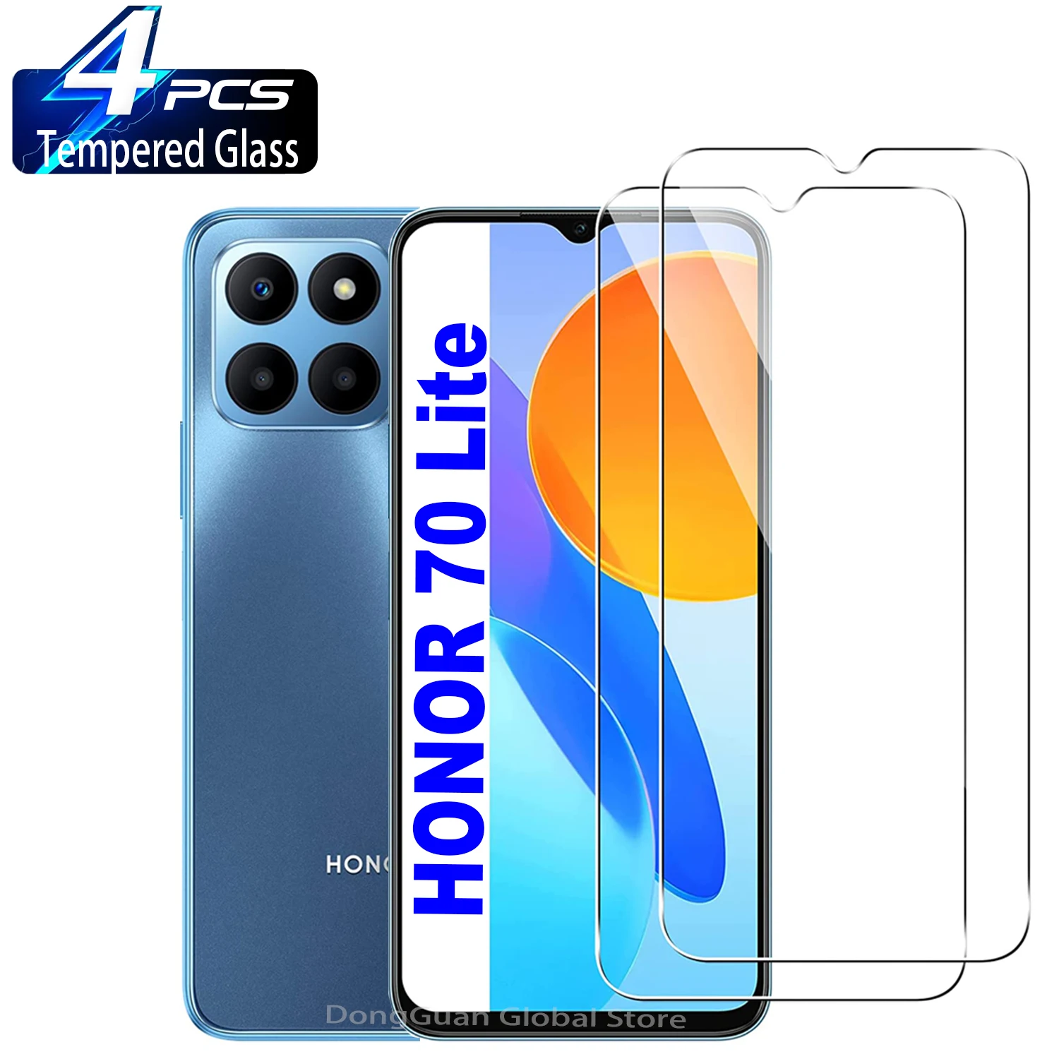 Funda de TPU para Honor 90 + vidrio templado HD, carcasa de silicona para  parachoques trasero – 9 dureza anti-arañazos protector de pantalla para