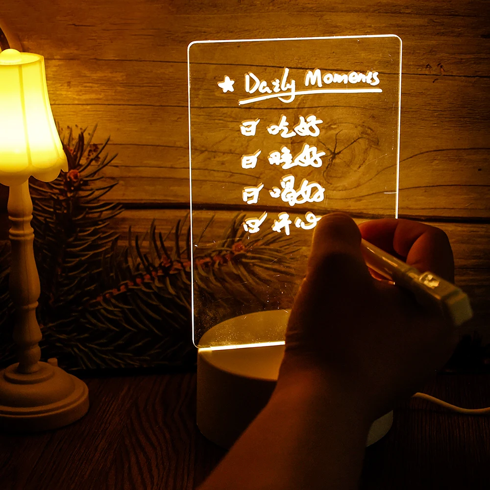 Lampe LED Créative avec Tableau Blanc et Stylet USB