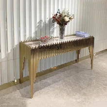 

GY Light Luxury Stainless Steel Marble Console Tables Simple Wall a Long Narrow Table Table Hallway Corridor Console