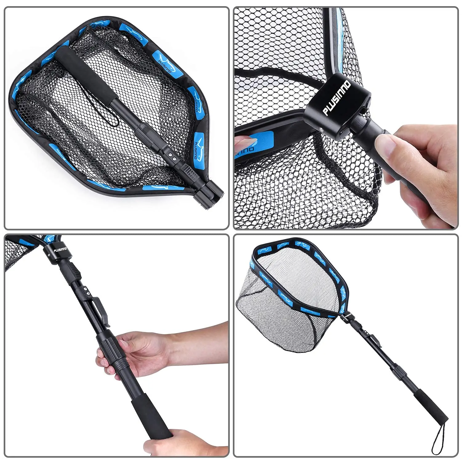 PLUSINNO Floating Fishing Net, Rubber Coated Fish net for Easy