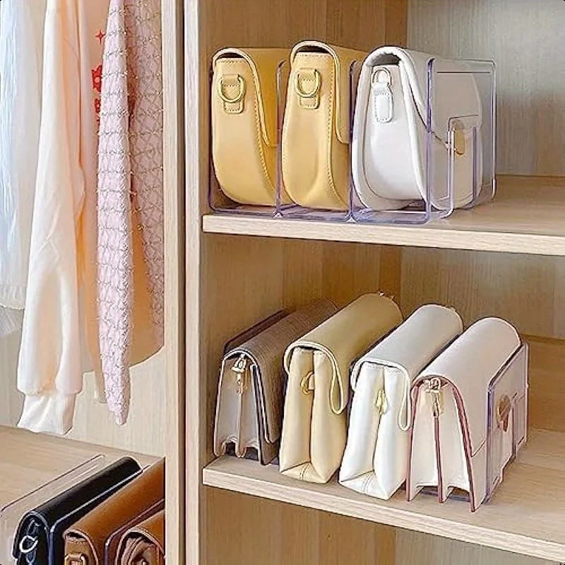 가방 보관을 위한 두꺼운 가방 보관 옷장 파티션 랙, 아크릴 옷장 정리함, 핸드백 보관 랙