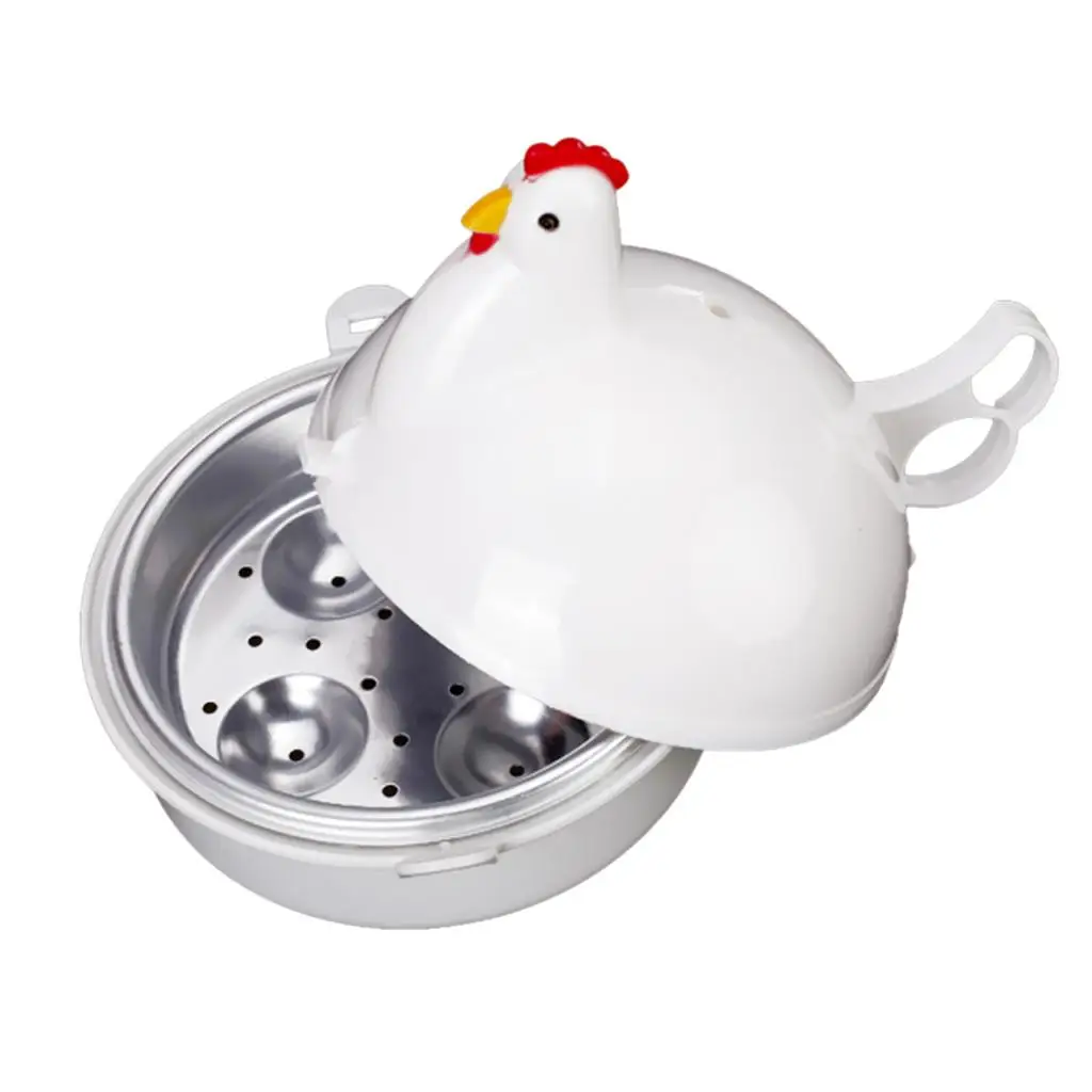 Plastic Microwave 4 Egg Cooker Steamer Kitchen Cooking Boiler Utensil