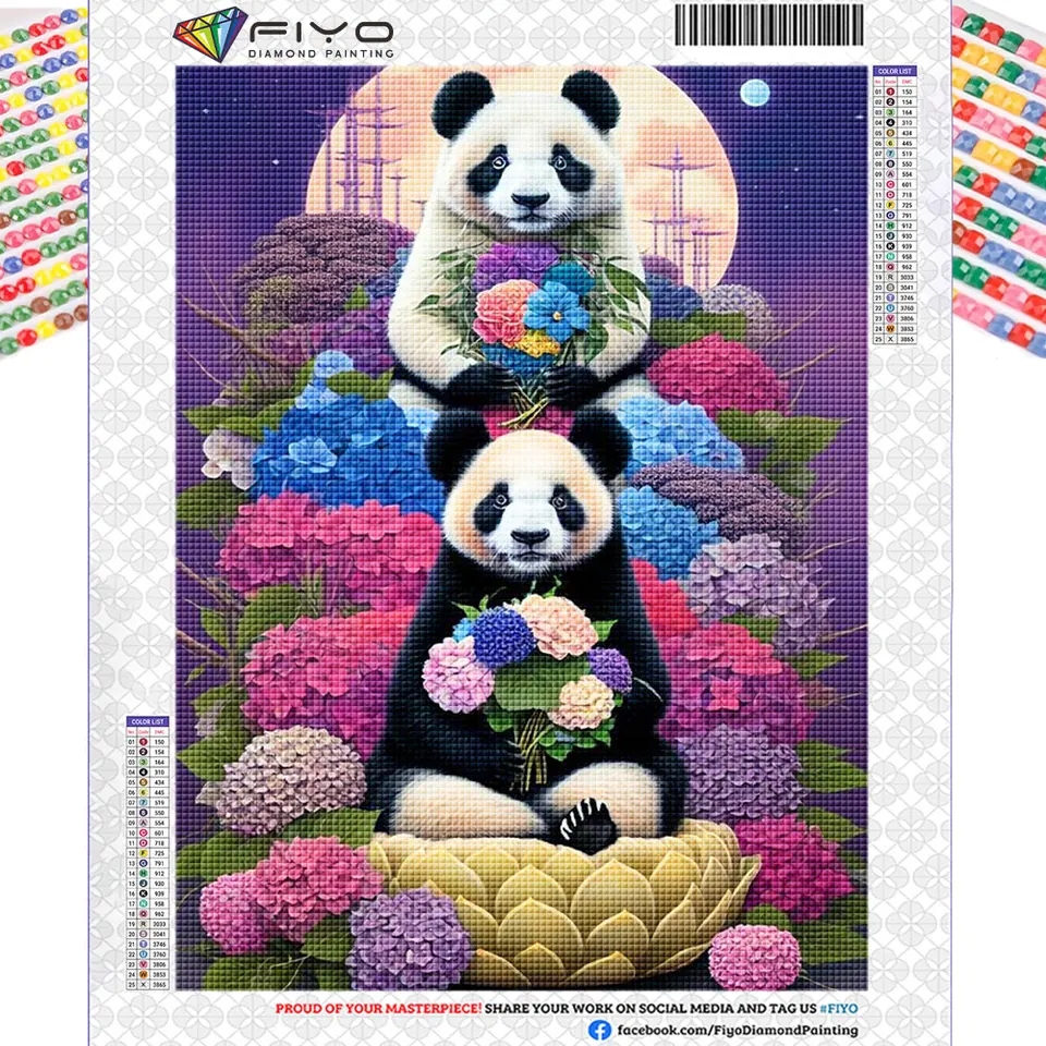 Diamond Painting Small Pandas and Mice,diamond Painting Rhinestone,diy  Diamond Mosaic Y404